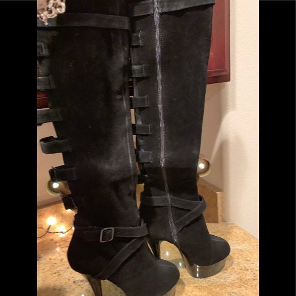 suede pleaser boots